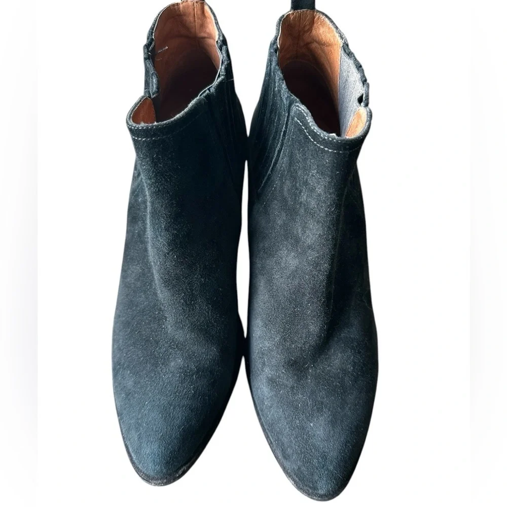 Jeffrey Campbell Metcalf-J2 Black Suede Chelsea Ankle Bootie Jeweled Heel